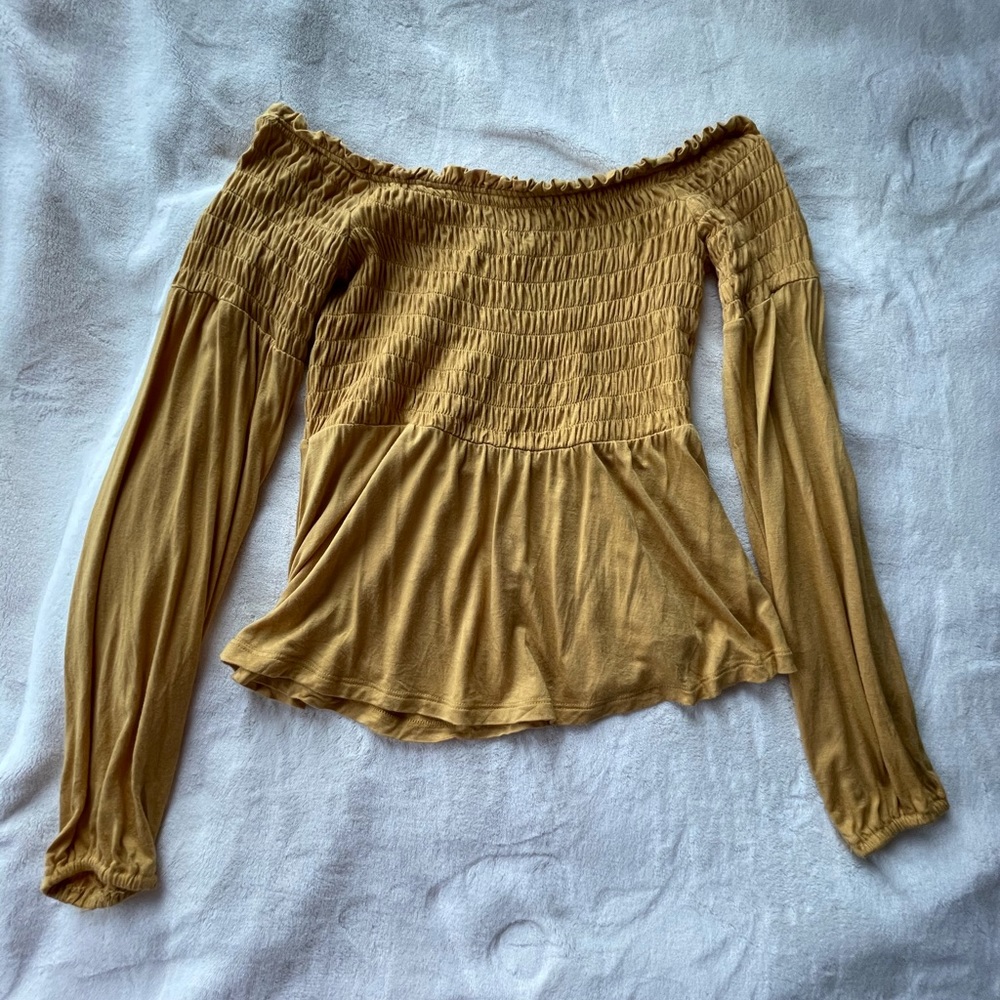 Mustard Areopostale Off-the-shoulder shirt